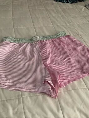 SHEIN Pink Striped Women Shorts